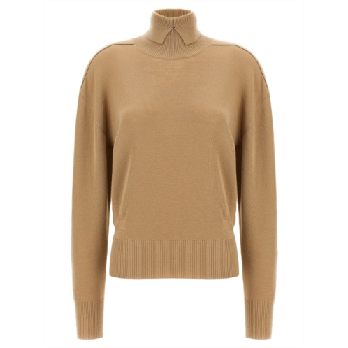 Burberry high-neck wool sweater with logo intarsia