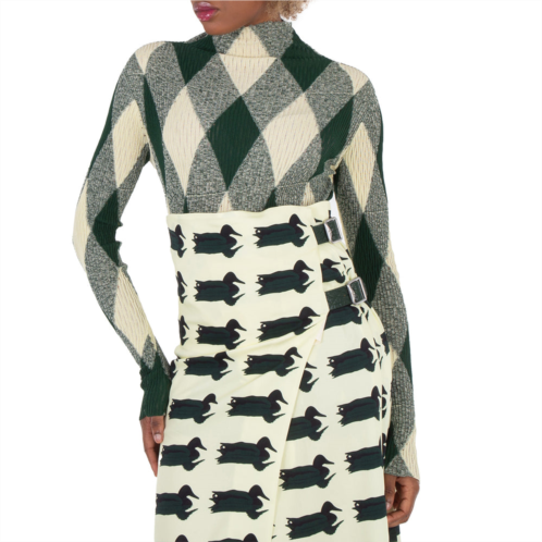 Burberry high-neck argyle knit jumper size small
