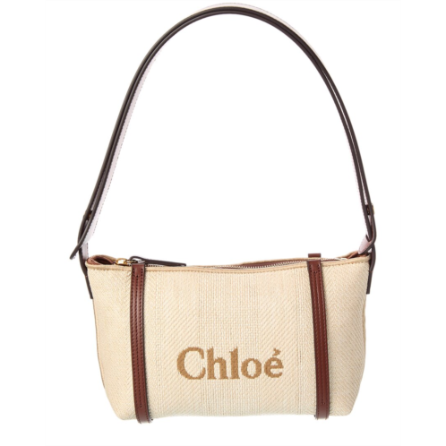 Chloe carry raffia & leather shoulder bag