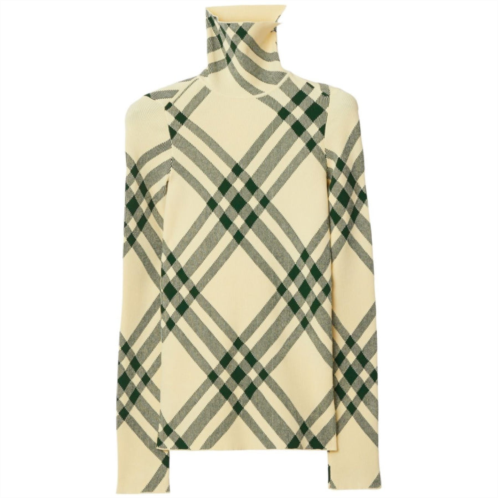 Burberry check-pattern high-neck jumper