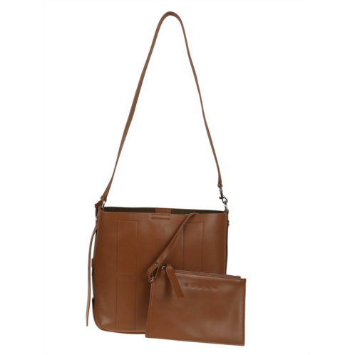 Hogan soft calfskin hobo shoulder bag with removable pouch