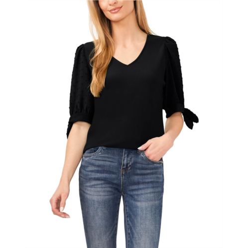 Womens CeCe Puff Sleeve Tee With Tie