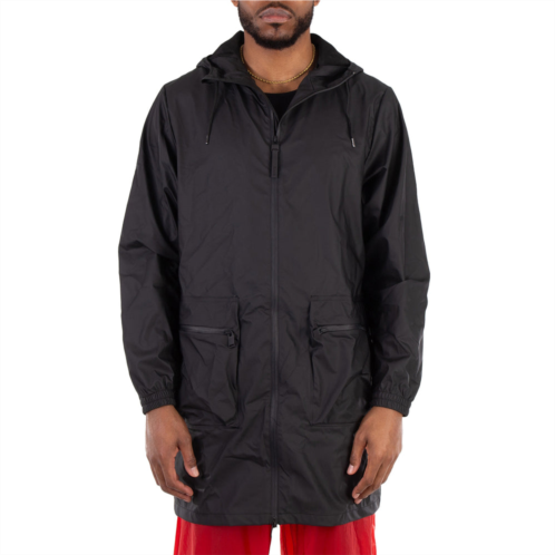 Rains mens black long cargo jacket