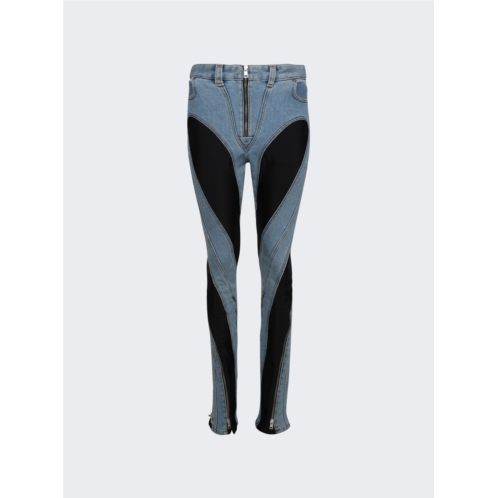 Mugler spiral slit hem jeans
