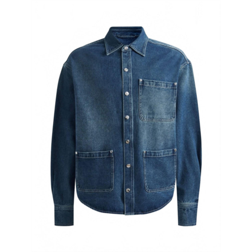 House of Sunny take a trip topstitch shirt in blue wash