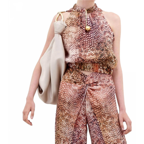 Silvia Tcherassi stefano sleeveless blouse in peach animal print