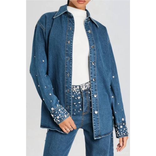 RETROFETE diletta crystal shacket in montana crystal