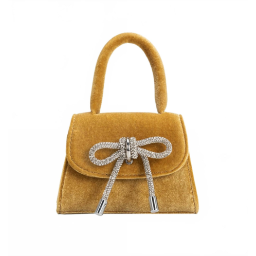 Melie Bianco womens sabrina magnetic snap handle handbag in gold