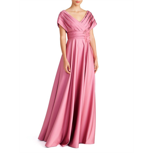 THEIA cecelia draped a line gown in vintage primrose