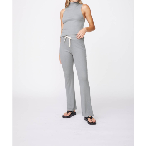 MONROW rib mock neck tank in grey