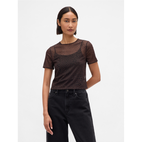 Gap Mesh Crop T-Shirt