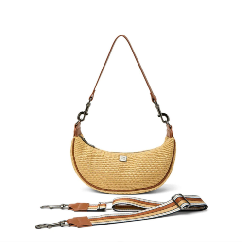 THINK ROYLN womens moonlighting raffia bag in dune raffia/saddle