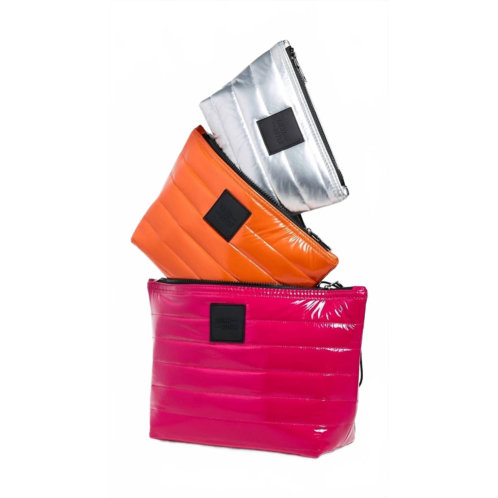 THINK ROYLN travel trio organizational pouches in fuschia