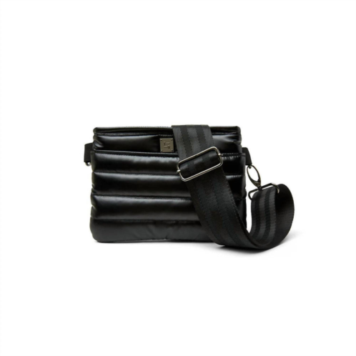 THINK ROYLN womens bum bag/crossbody bag in pearl black with black strap