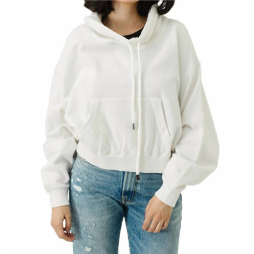 R13 funnel neck cropped popover in ecru