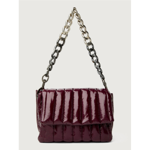 THINK ROYLN womens bar bag in glossy deep burgundy