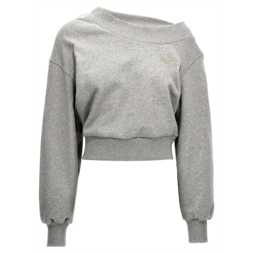 The Attico crossed back logo sweatshirt in melange grey