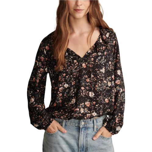 Lucky Brand Floral Long Sleeve Ruffle Wrap
