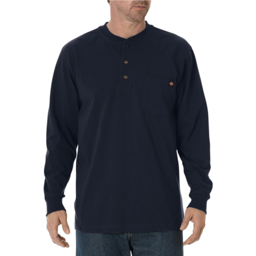 Dickies Mens Long Sleeve Heavyweight Henley Black