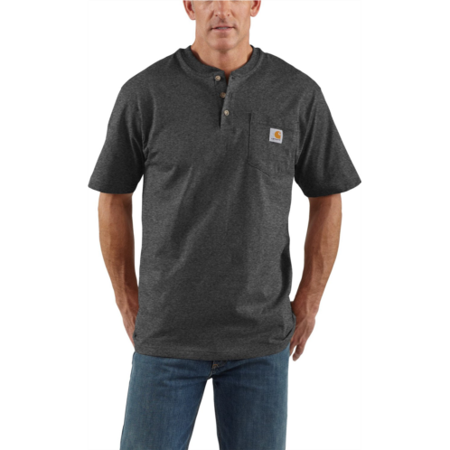 Carhartt Mens Workwear Short Sleeve Henley Fog Blue