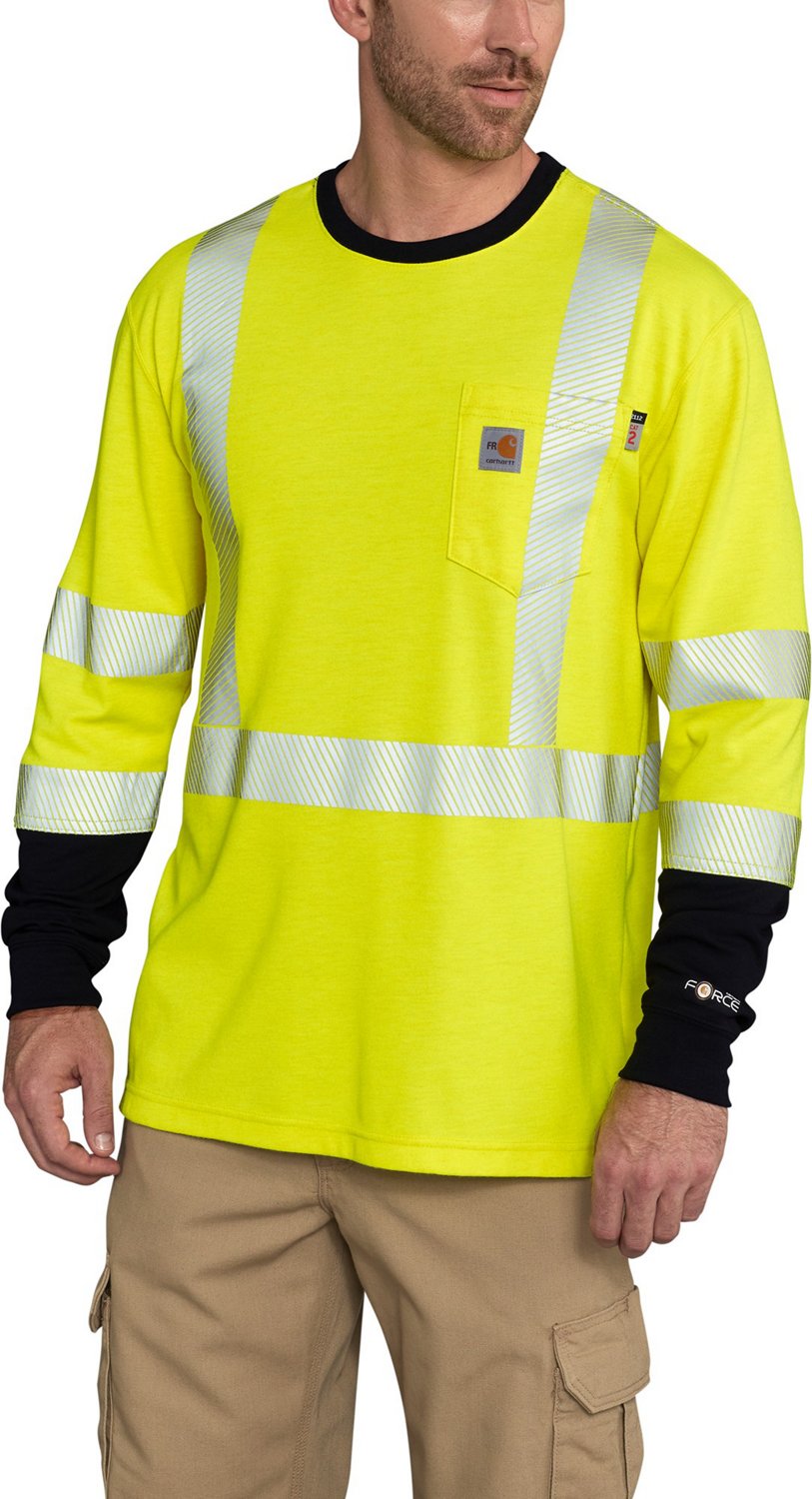 Carhartt Mens Force Flame-Resistant Class 3 High-Vis Long Sleeve T-shirt