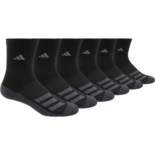 adidas Youth Cushioned Angle Stripe Crew Socks 6-Pack