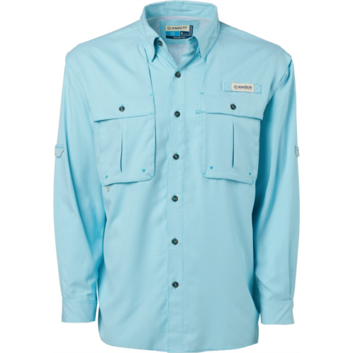 Magellan Outdoors Mens Aransas Pass Mini Check Long Sleeve Fishing Shirt