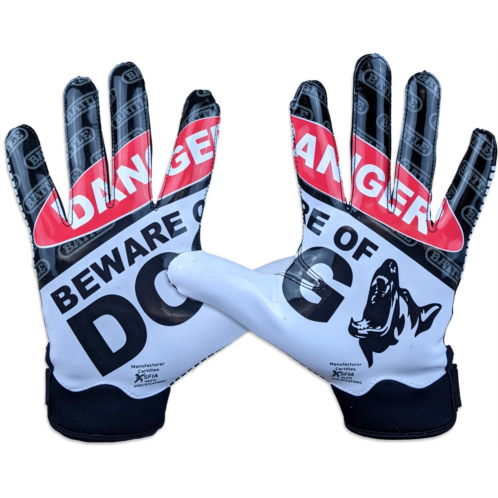 Battle Youth Beware of Dog Football Gloves