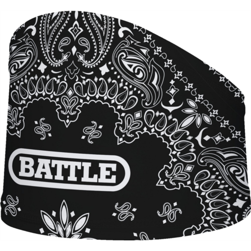 Battle Mens Football Bandana Skull Wrap White/Black 01