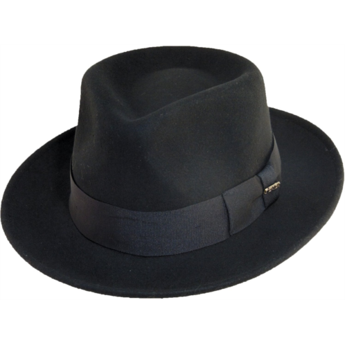 Scala Mens Wool Fedora Hat Black