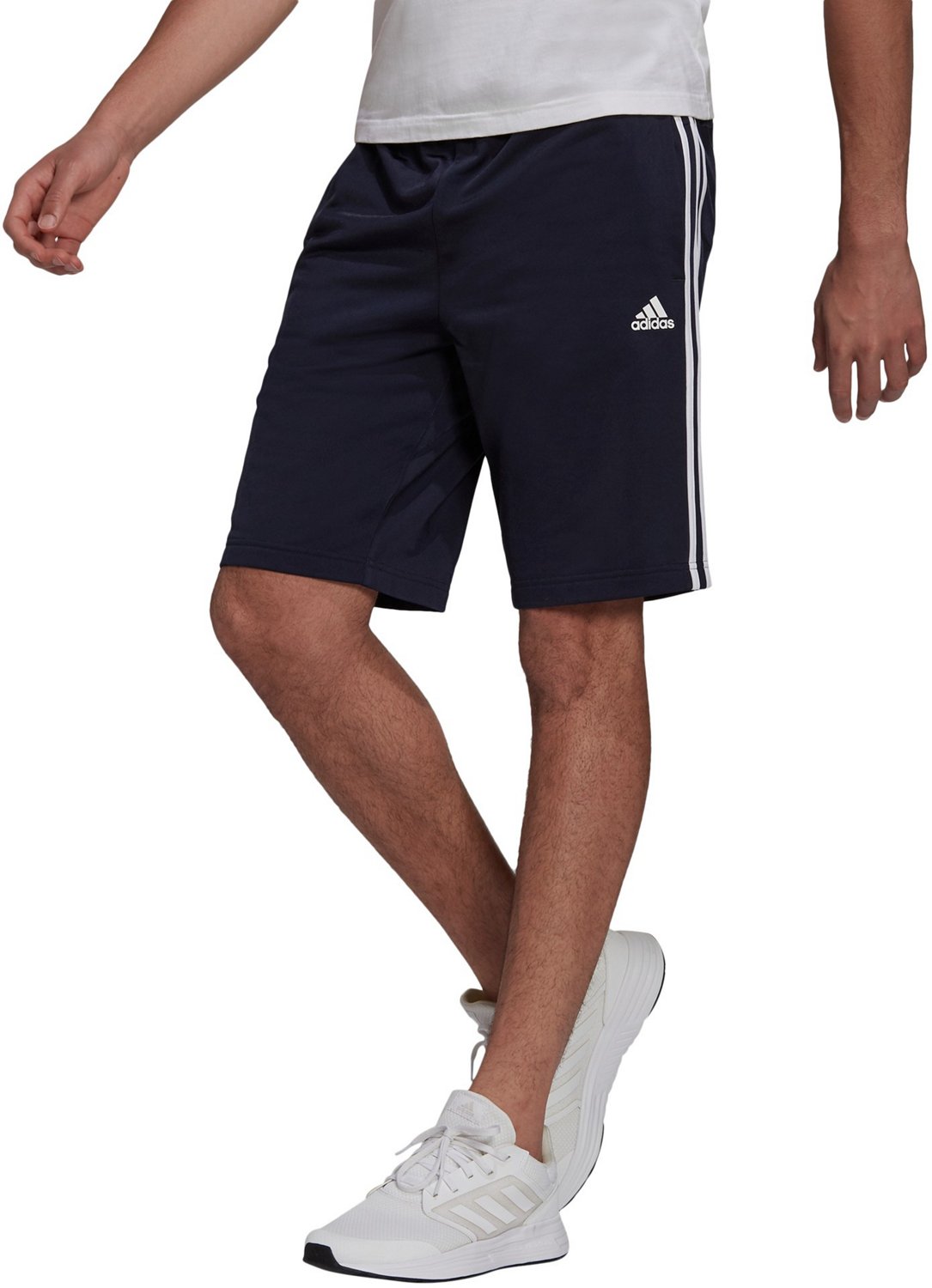 adidas Mens PG Essentials Warm-Up 3-Stripe Shorts 10 in