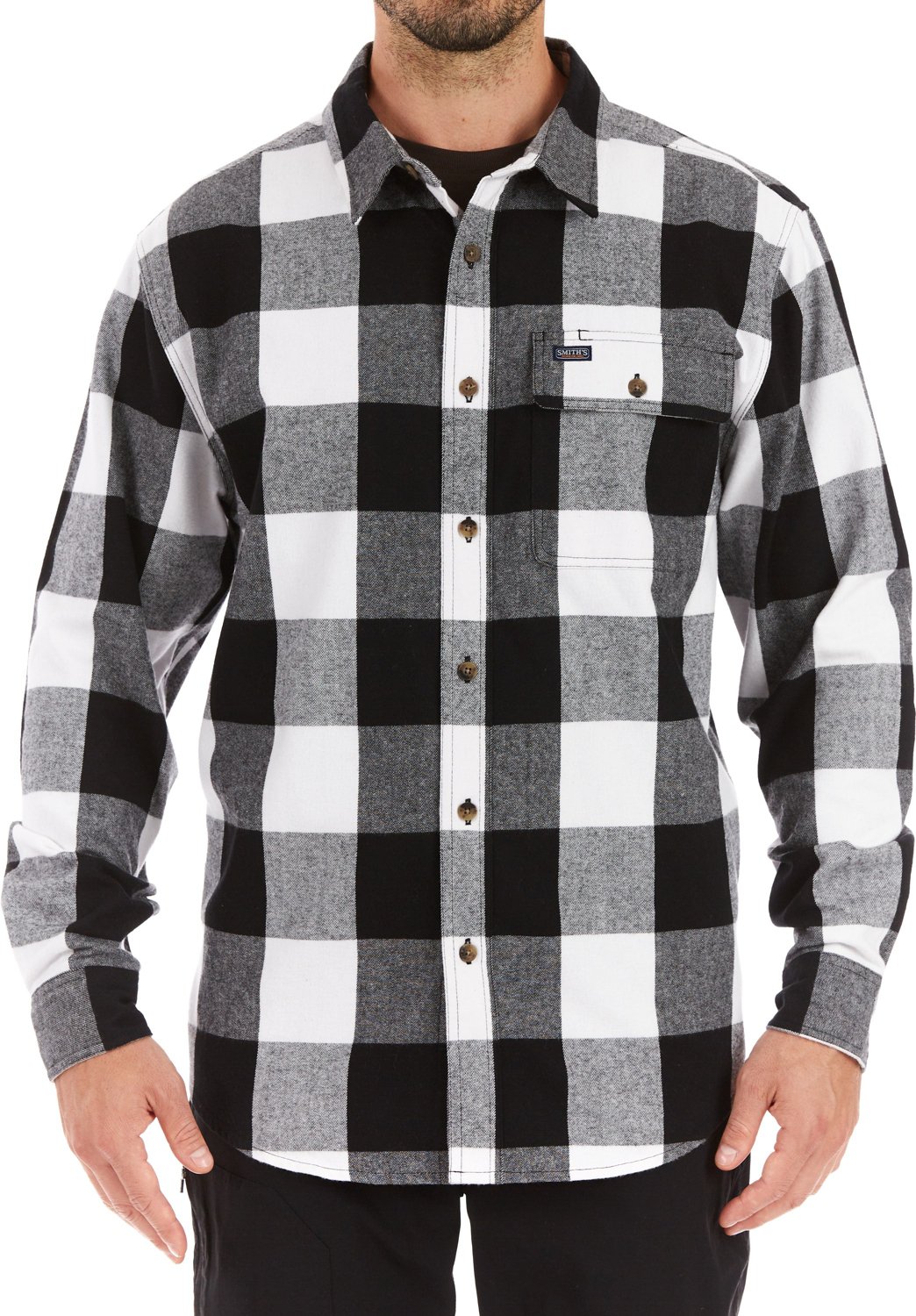 Smiths Workwear Mens Buffalo Flannel Button Down Shirt