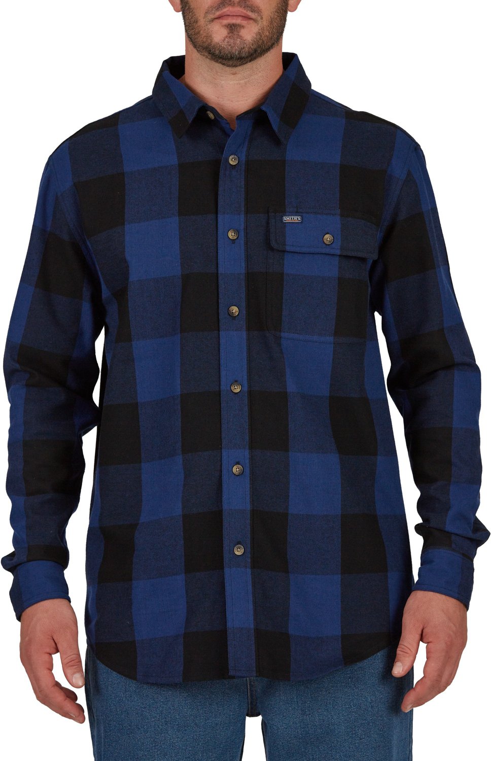 Smiths Workwear Mens Buffalo Flannel Button Down Shirt