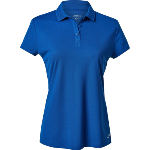 BCG Womens Tennis Solid Short Sleeve Polo Shirt