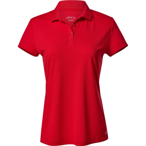 BCG Womens Tennis Solid Short Sleeve Polo Shirt