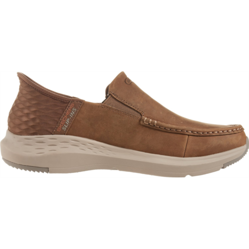 SKECHERS Mens Parson Oswin Moc-Toe Leather Slip-In Shoes