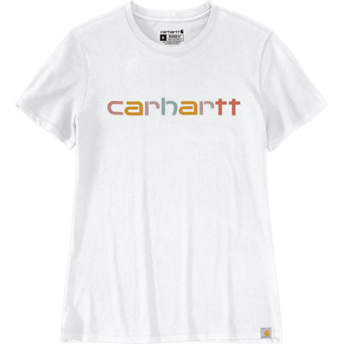 Carhartt Womens Relaxed Fit Lightwight Multicolor Logo Graphic Short Sleeve T-shirt