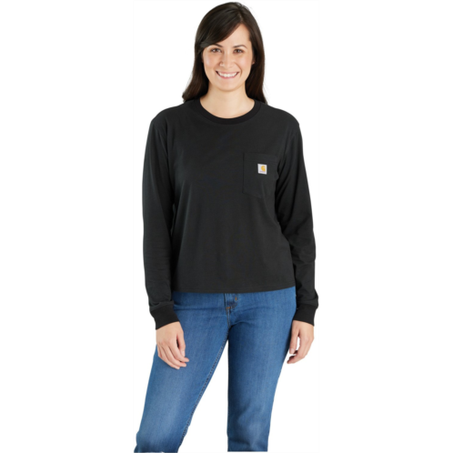 Carhartt Womens Loose Fit Lightweight Pocket Crewneck Long Sleeve T-shirt