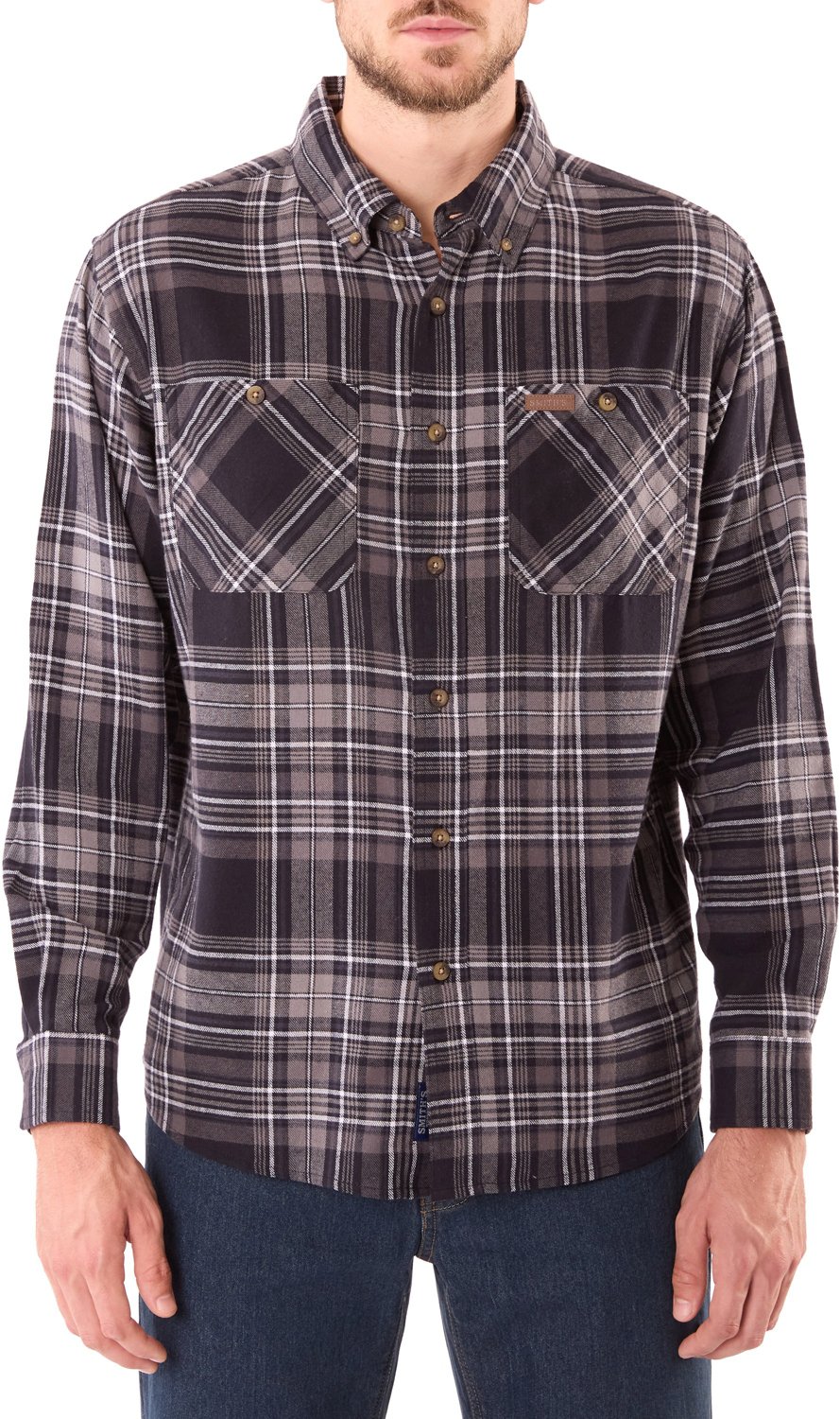 Smiths Workwear Mens 2 Pocket Flannel Button Down Shirt