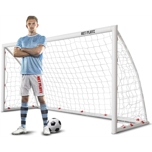 NetPlayz 8 ft x 3 ft x 4 ft High-Strength PVC Soccer Goal