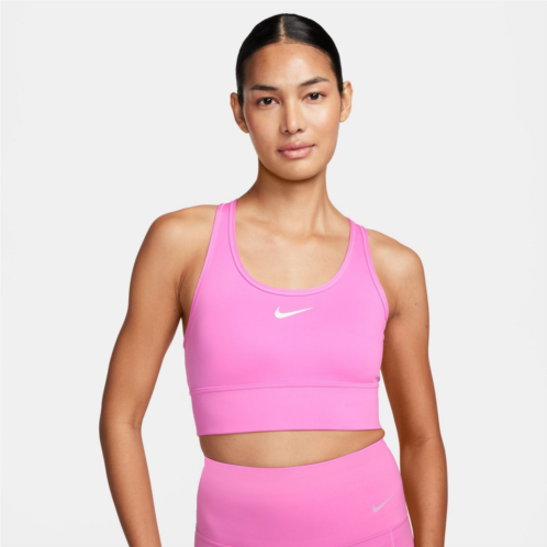 Nike Womens Dri-FIT Swoosh Longline Medium Support Sports Bra