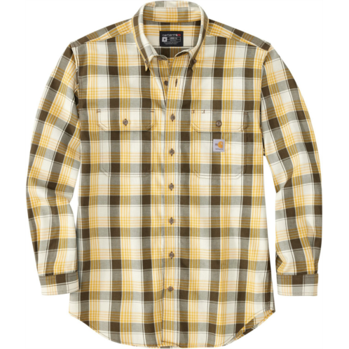 Carhartt Mens Flame-Resistant Force Rugged Flex Loose Fit Midweight Twill Plaid Shirt