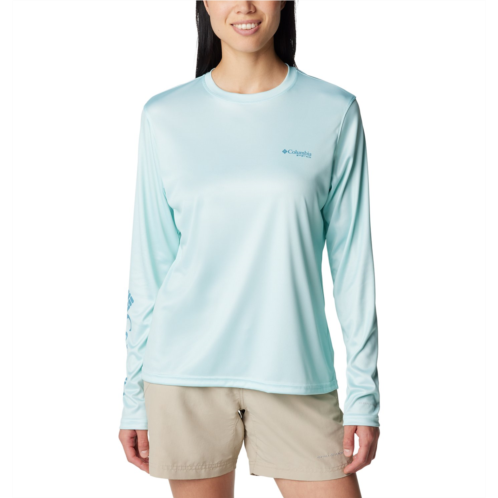 Columbia Sportswear Womens Tidal Tee PFG Fish Star Long Sleeves T-shirt Icy Morn / Fish Star Splashflora