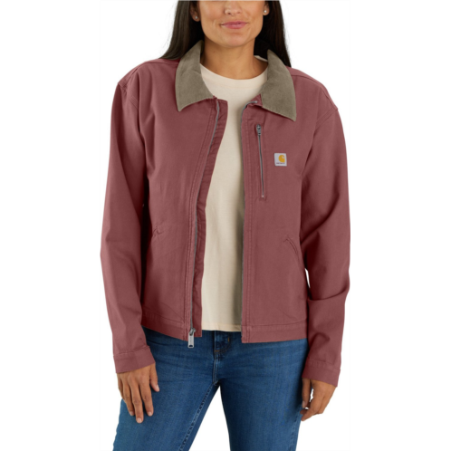 Carhartt Womens Rugged Flex Loose Fit Canvas Detroit Jacket Natural