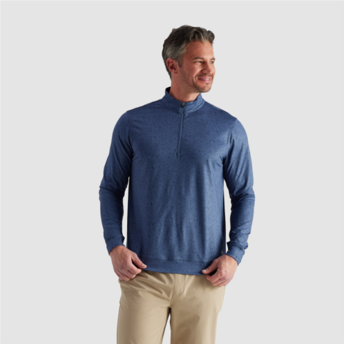 R.O.W. Mens Connor 1/4 Zip Bordeaux Mini Stripe