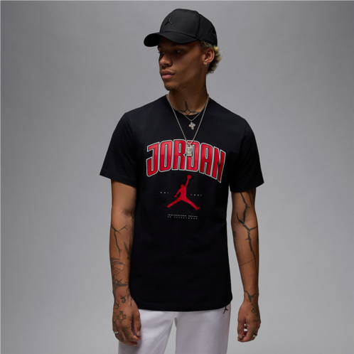 Jordan Mens City 88 Crew T-shirt Black / Gym Red