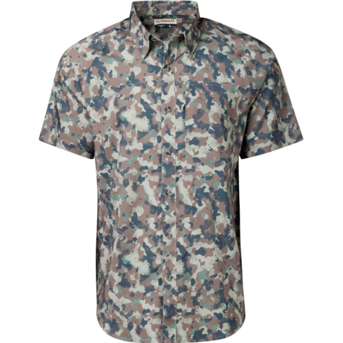 Magellan Outdoors Mens Hickory Canyon Print Short Sleeve Shirt Seagrass Abstract Camo
