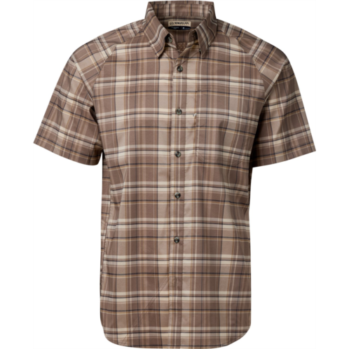 Magellan Outdoors Mens Hickory Canyon Plaid Short Sleeve Shirt Khaki Plaid