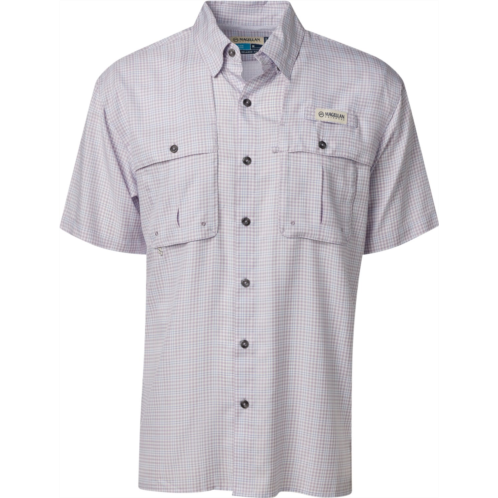 Magellan Outdoors Mens Aransas Pass Button Down Shirt Salmon Rose/Florida Keys
