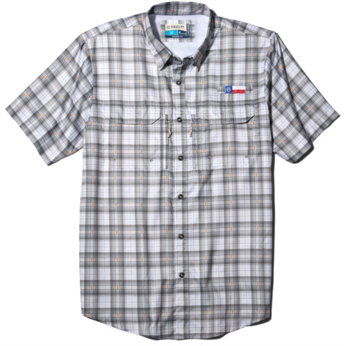 Magellan Outdoors Mens HSLR Rodeo Plaid Button Down Shirt Rodeo Grey Plaid